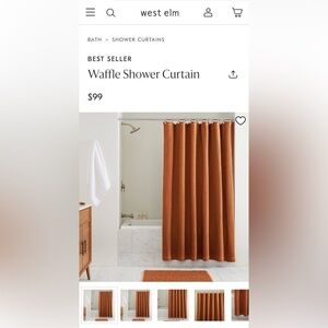 west elm Waffle Shower Curtain in Copper